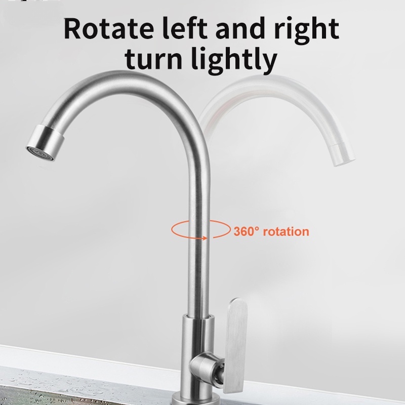 Sus Stainless Steel Sink Type Tap Kitchen Faucet Universal Wash