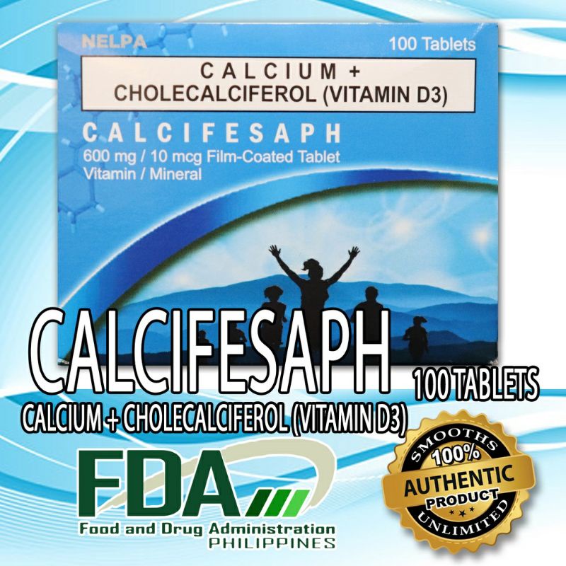 Calcifesaph Calcium Cholecalciferol Vitamin D3 600mg 10mcg Film