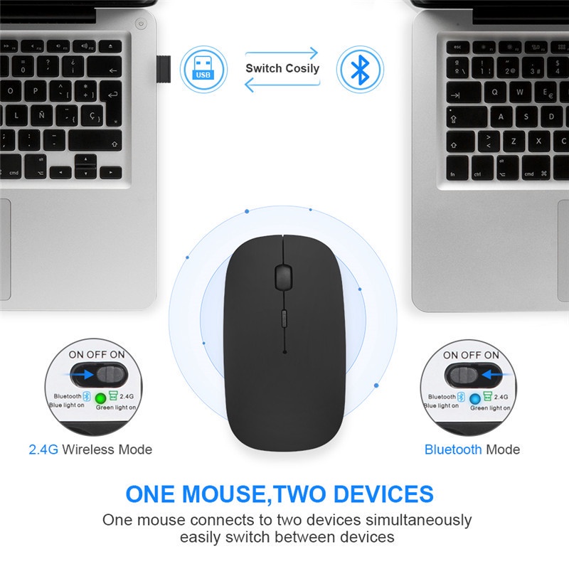 Bluetooth 5 0 Wireless Mouse Rechargeable Adjustable Mice Ultra Thin