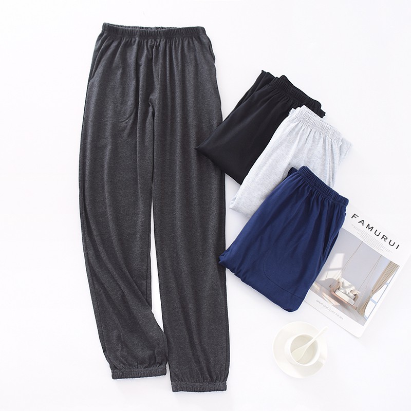 Ready Stock Men S And Women S Pajama Pants Long Pants Pure Cotton Thin