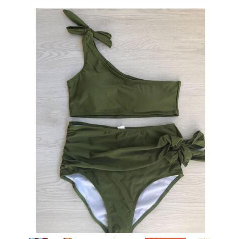 Vida One Shoulder Bikini Highwaist Two Piece Swimwear Shopee Philippines