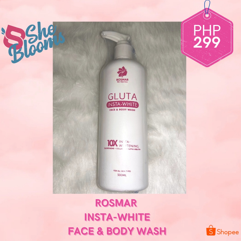 ROSMAR Gluta Wash Insta White Face Body Wash 500ml Shopee Philippines