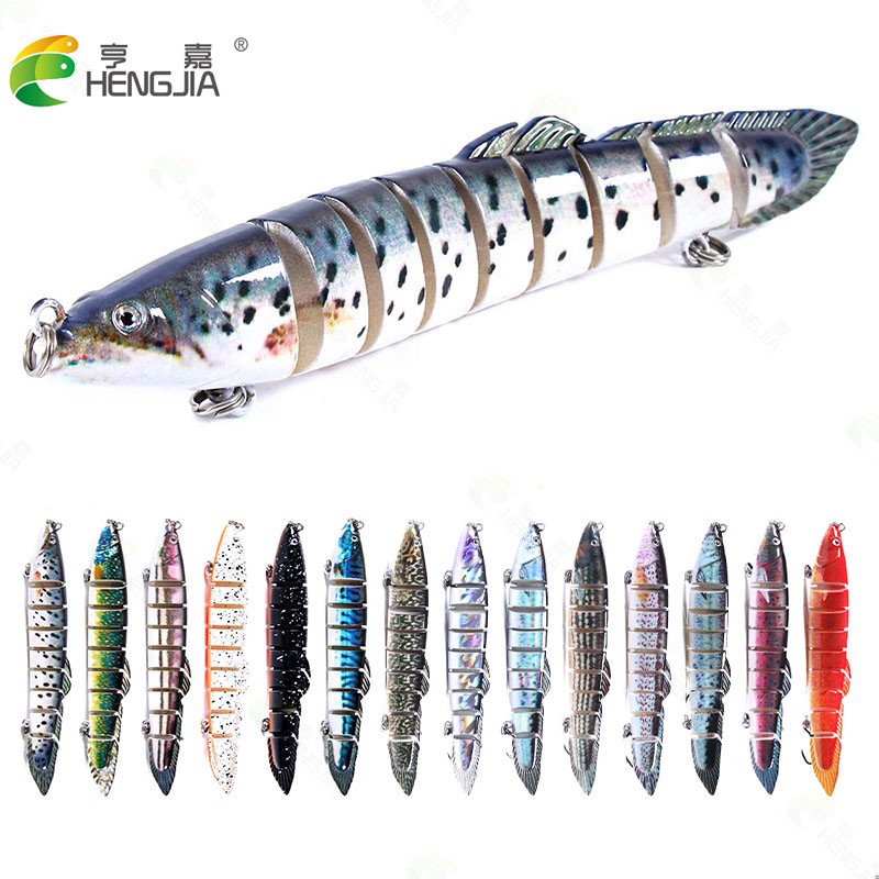 Hengjia Laser Minnow Fishing Lure Wobbler Crankbait Jointed Swimbait