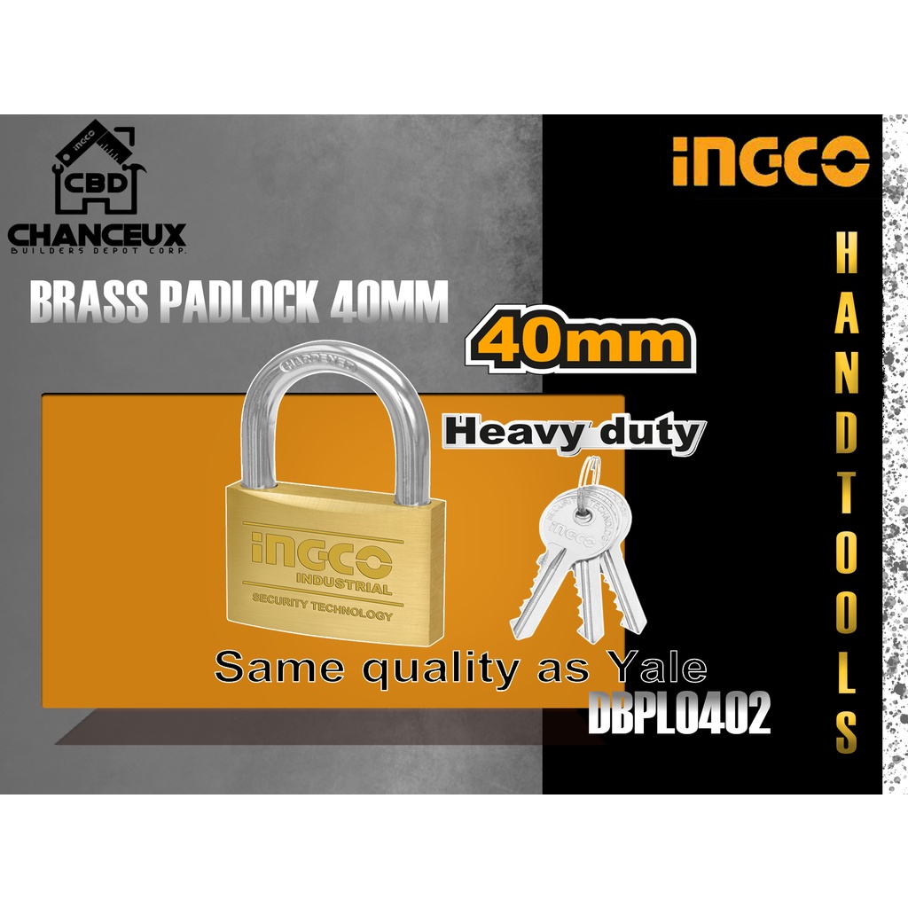 DBPL0402 INGCO HEAVY DUTY BRASS PADLOCK 40MM Shopee Philippines