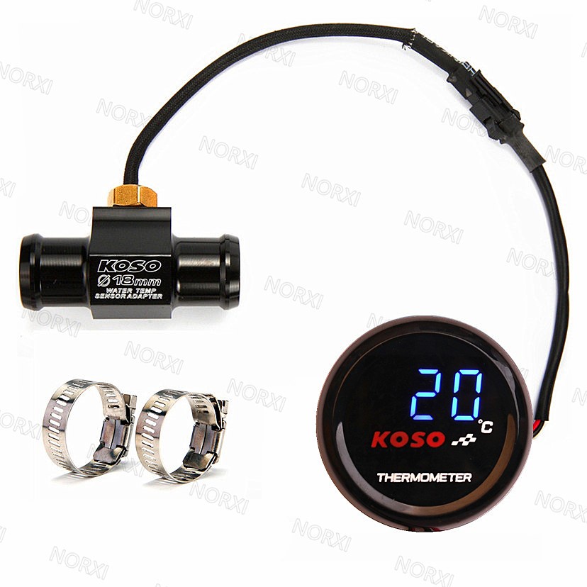 Universal Motorcycle KOSO Ultra Thin Red Round Water Temperature Meter