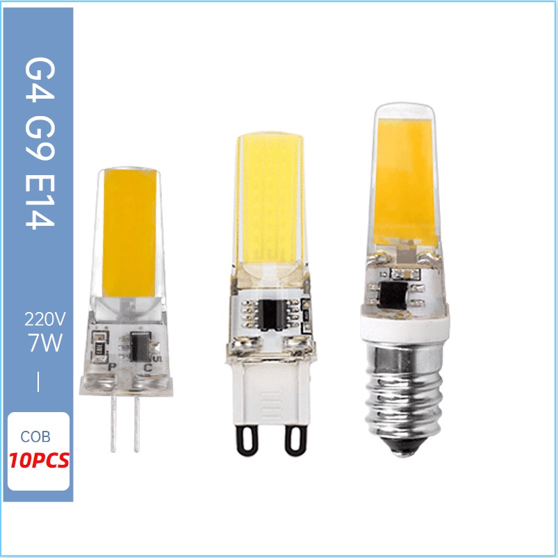 10pcs Lot COB LED G4 G9 E14 5W 7W Light Bulb AC 12V 220V LED Lamp