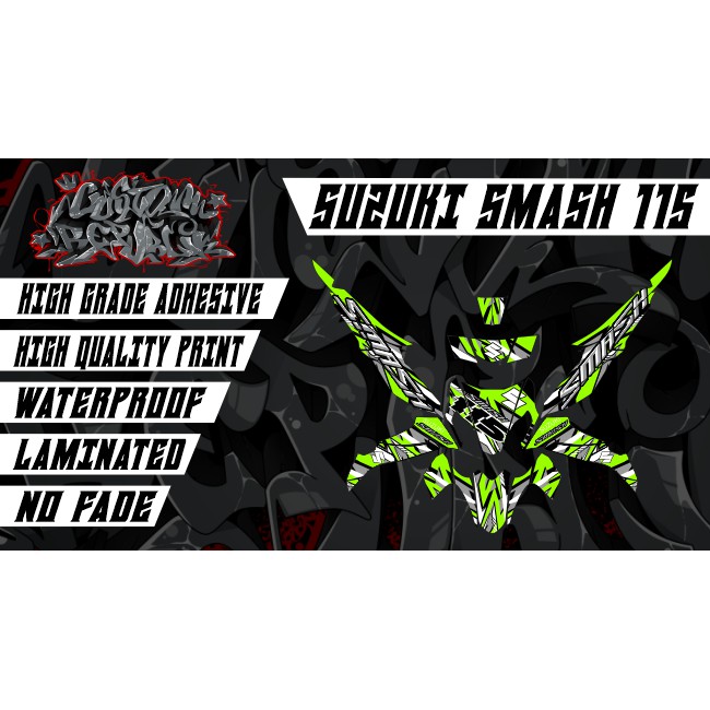 Suzuki Smash 115 Abstract Decals Set Chartreuse Green Shopee