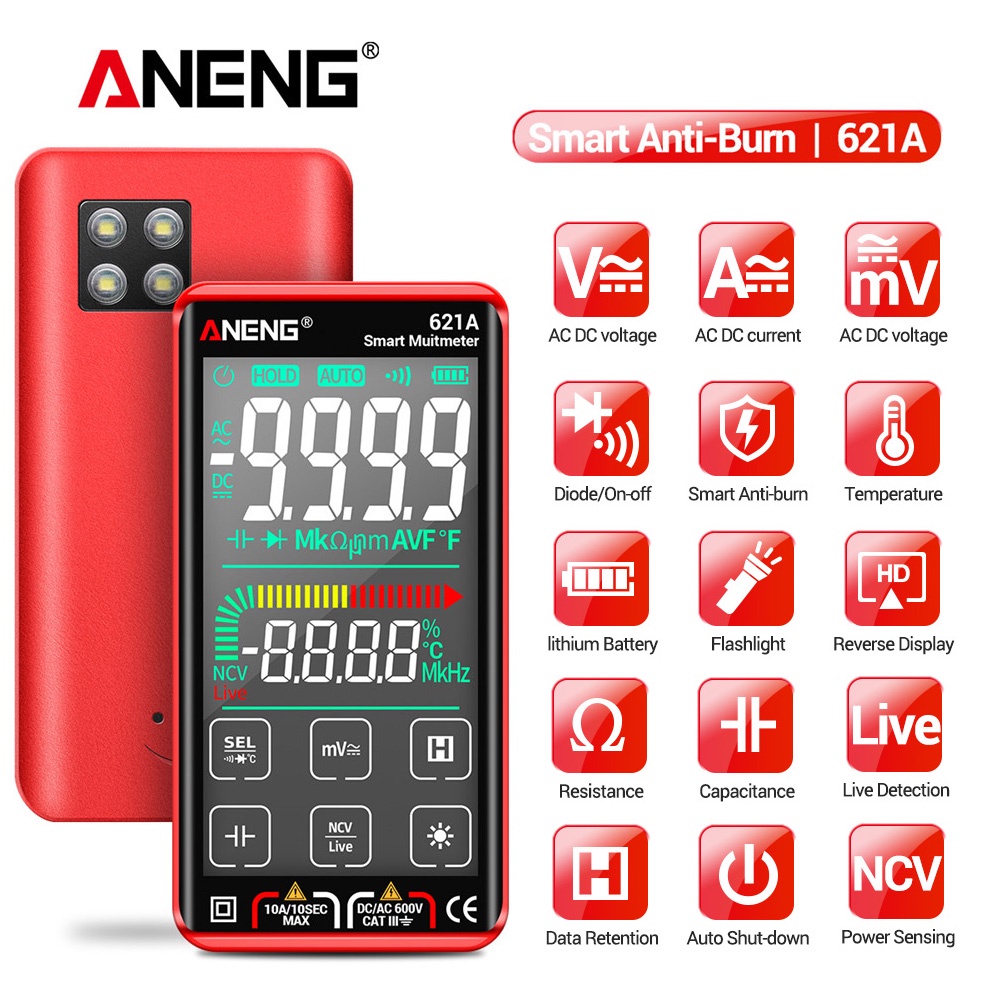 Aneng A Smart Digital Multimeter Touch Screen Tester Transistor