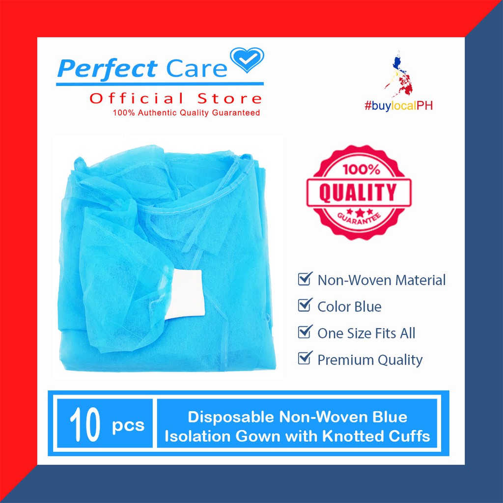 Perfect Care Gsm Disposable Non Woven Blue Isolation Gown With