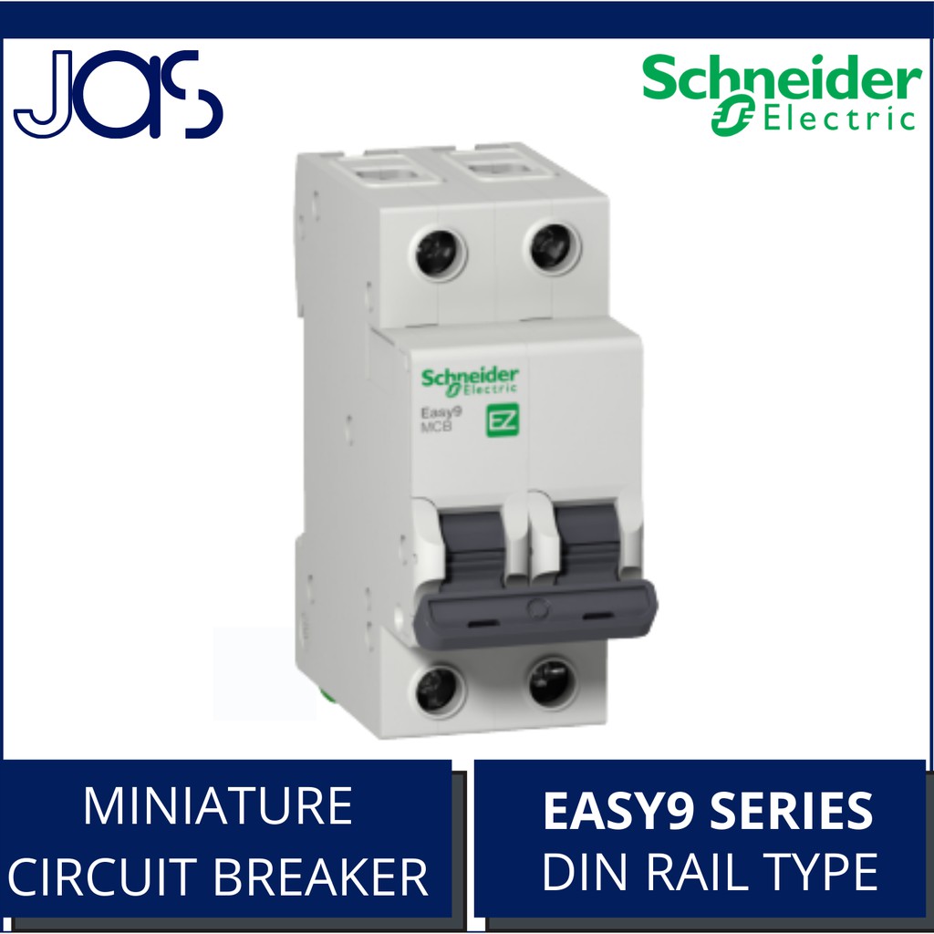 Schneider Miniature Circuit Breaker 2 Poles Easy9 Series Curve C