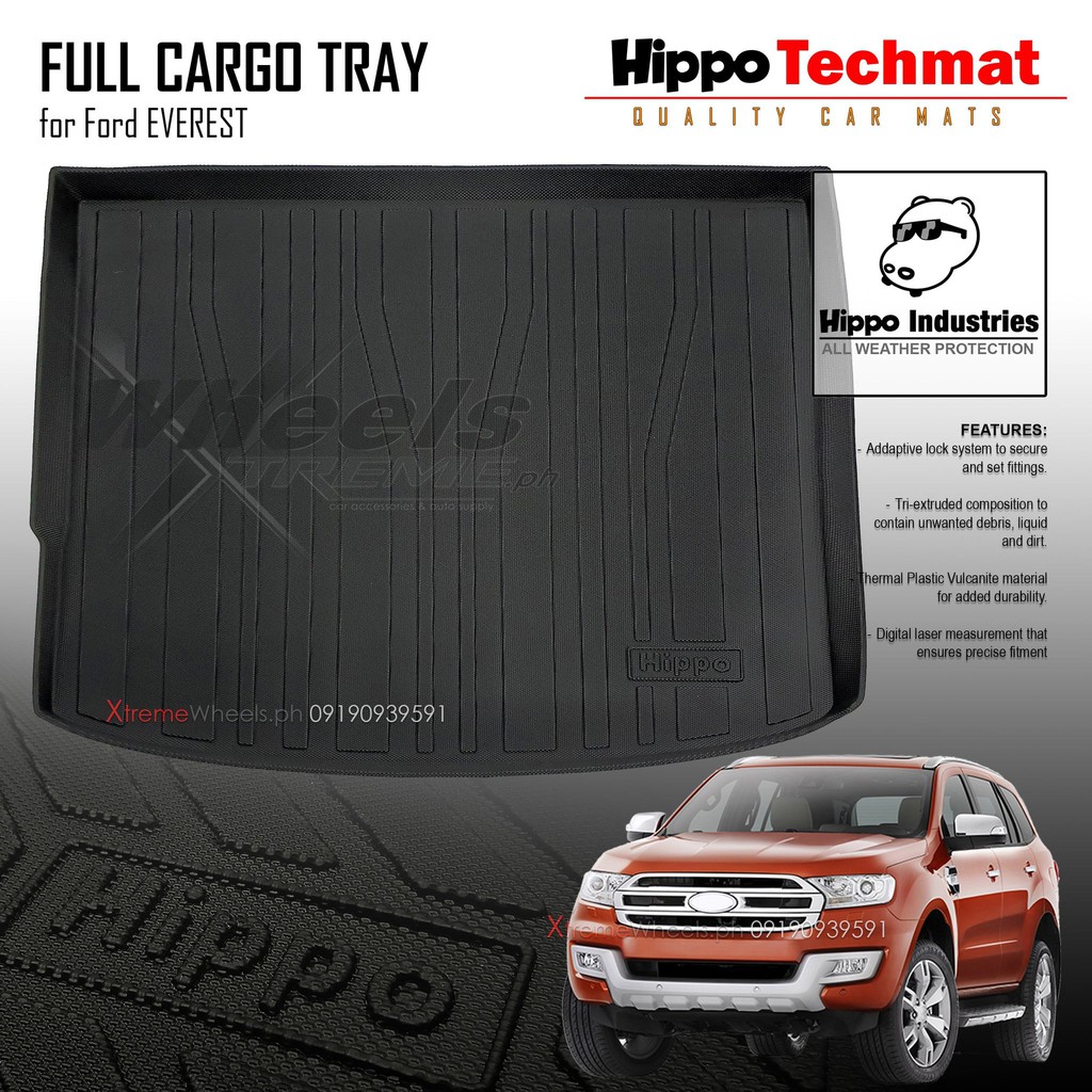 Ford Everest 2016 2025 Full Trunk Cargo Tray V2 Hippo Deep Dish