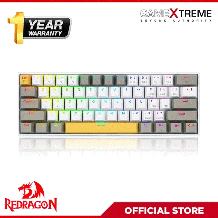 Redragon Draconic Pro Tri Mode RGB 61 Keys Mechanical Keyboard Brown