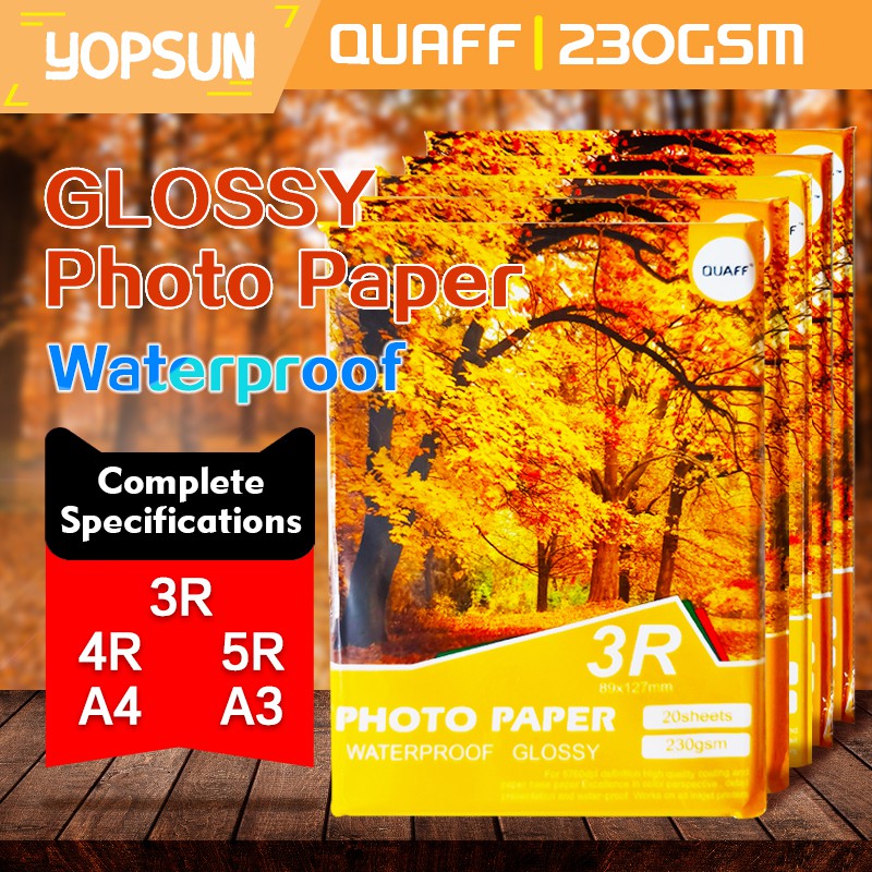 A4 5R 4R 3R High Glossy Photo Paper 180gsm 200gsm 230gsm No Back Print