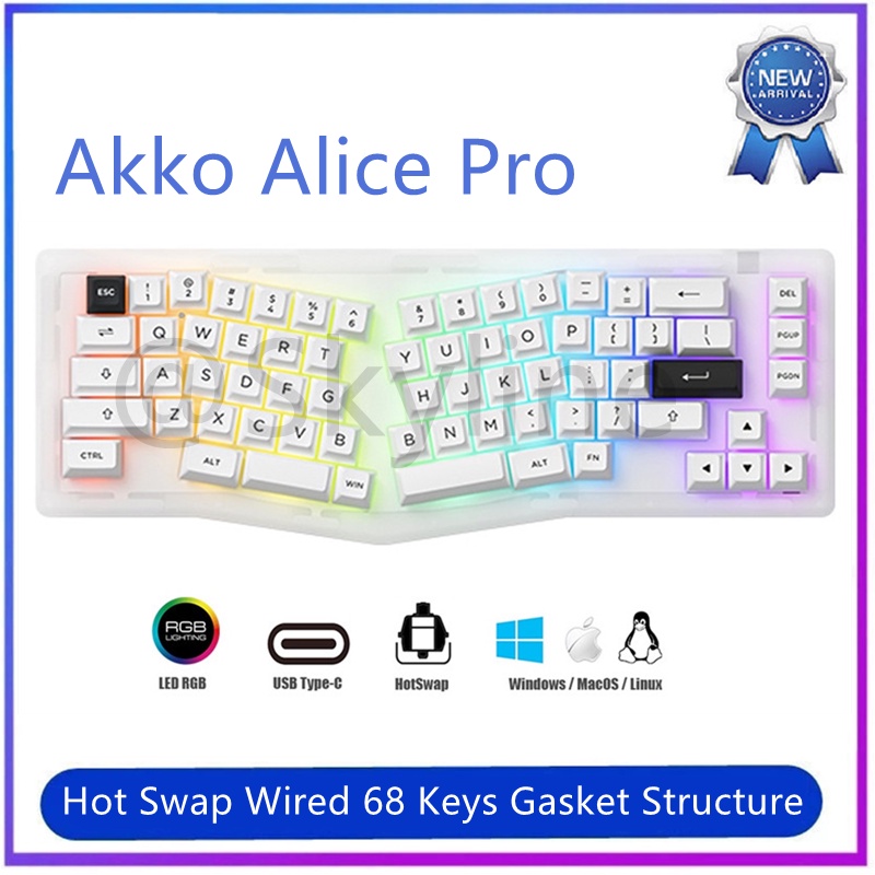 In Stockakko Alice Pro Kit Rgb Hotswap Akko Cs Crystal