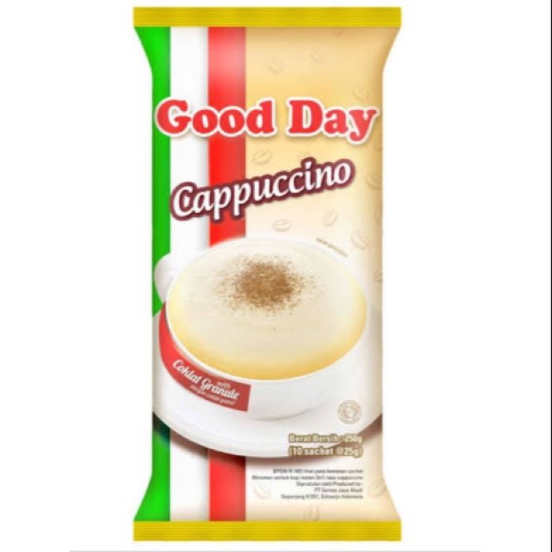 Good Day 3in1 Cappuccino With Coklat Granule 30 Sachet X 25g Good Day