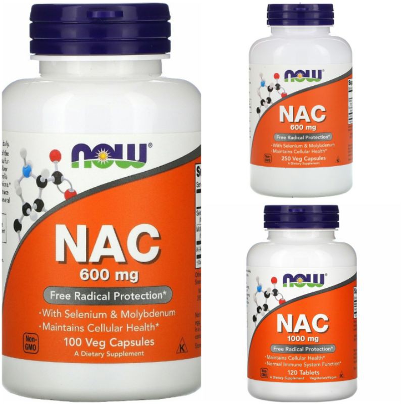 Now NAC N Acetyl Cysteine 600mg Or 1000mg 100 120 Or 250 Veggie Caps