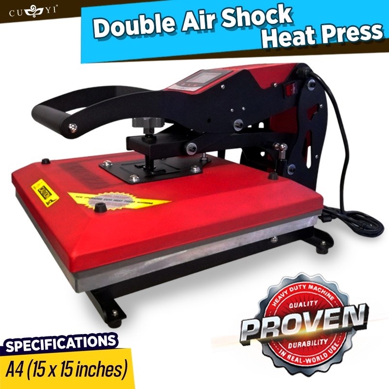 CUYI QUAFF Heat Press Machine A4 Size 38x38cm 15X15Inch Flatbed A3