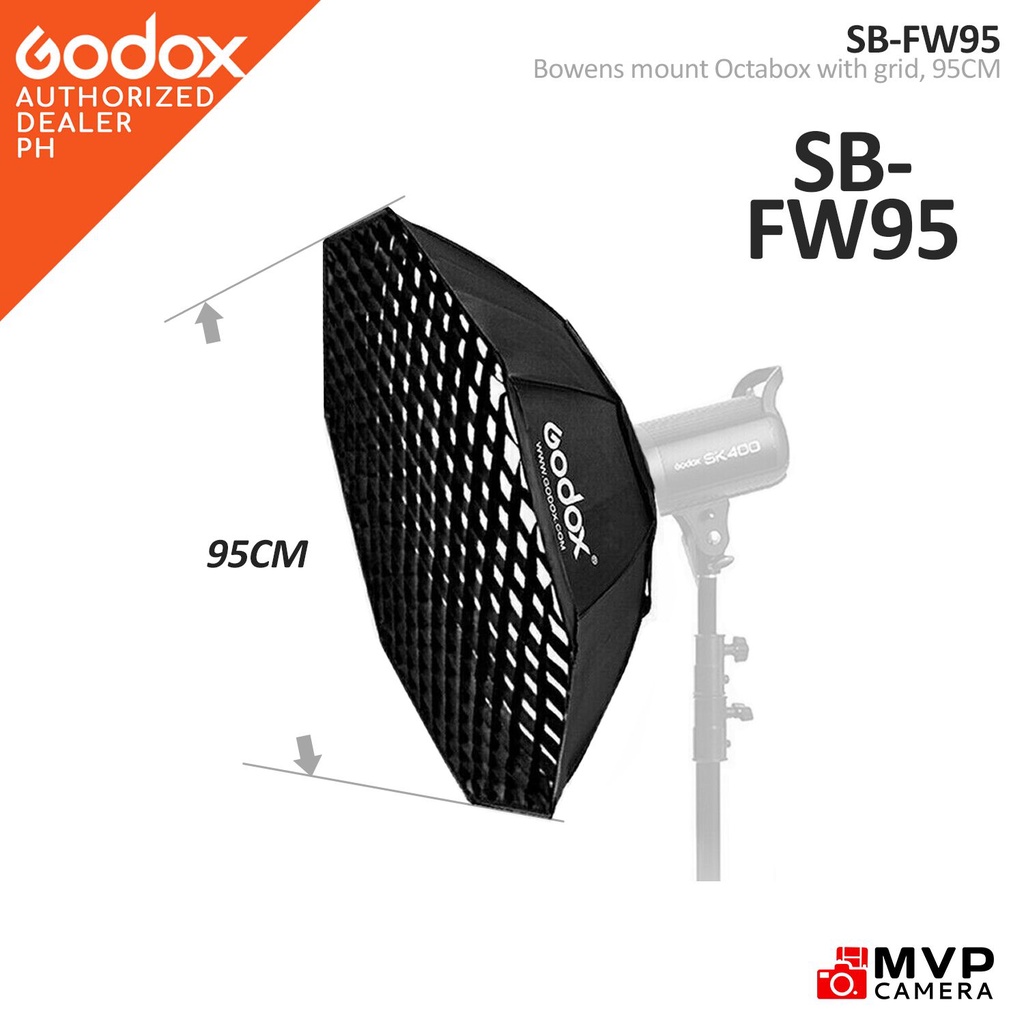 GODOX SB FW95 37 95cm Octagon Softbox Bowens Mount Ring With Grid