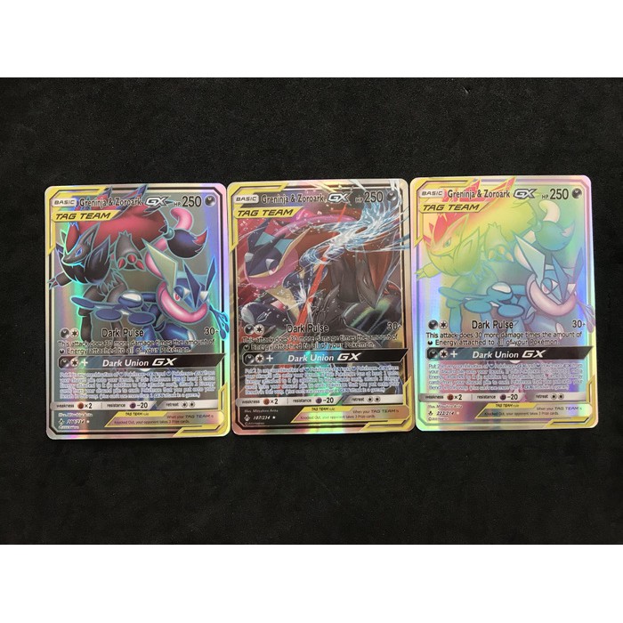 Pokemon TCG Sun Moon Tag Team Greninja Zoroark GX Card 3Cards