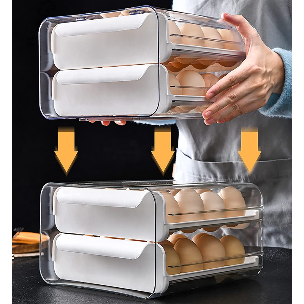 Xqt Cod Layer Grids Egg Storage Box Household Kitchen Organizer