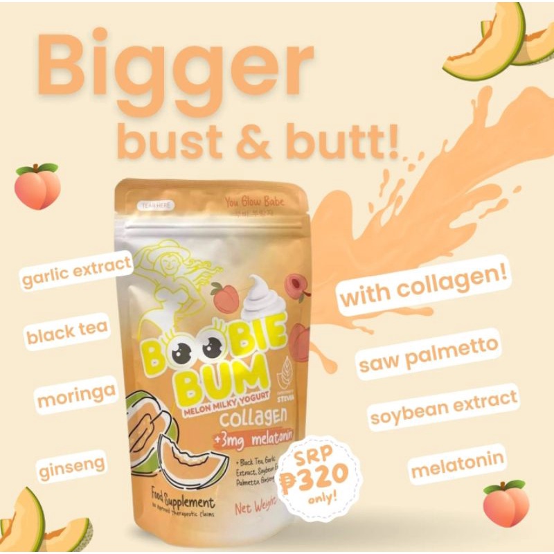 BOOBIE BUM Melon Milky Yogurt Collagen By YOU GLOW BABE Shopee