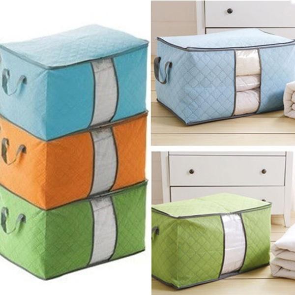 Foldable Large Non Woven Clothes Quilt Blanket Zipper Storage Bag