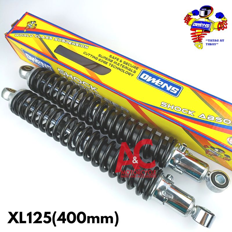 XL125 Owens Rear Shock Absorber Black Chrome Pair Shopee Philippines