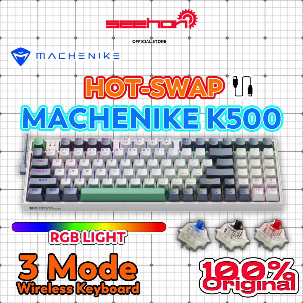 SEEHON OFFICIAL STOREMACHENIKE K500 Wired Mechanical Keyboard 94 Keys