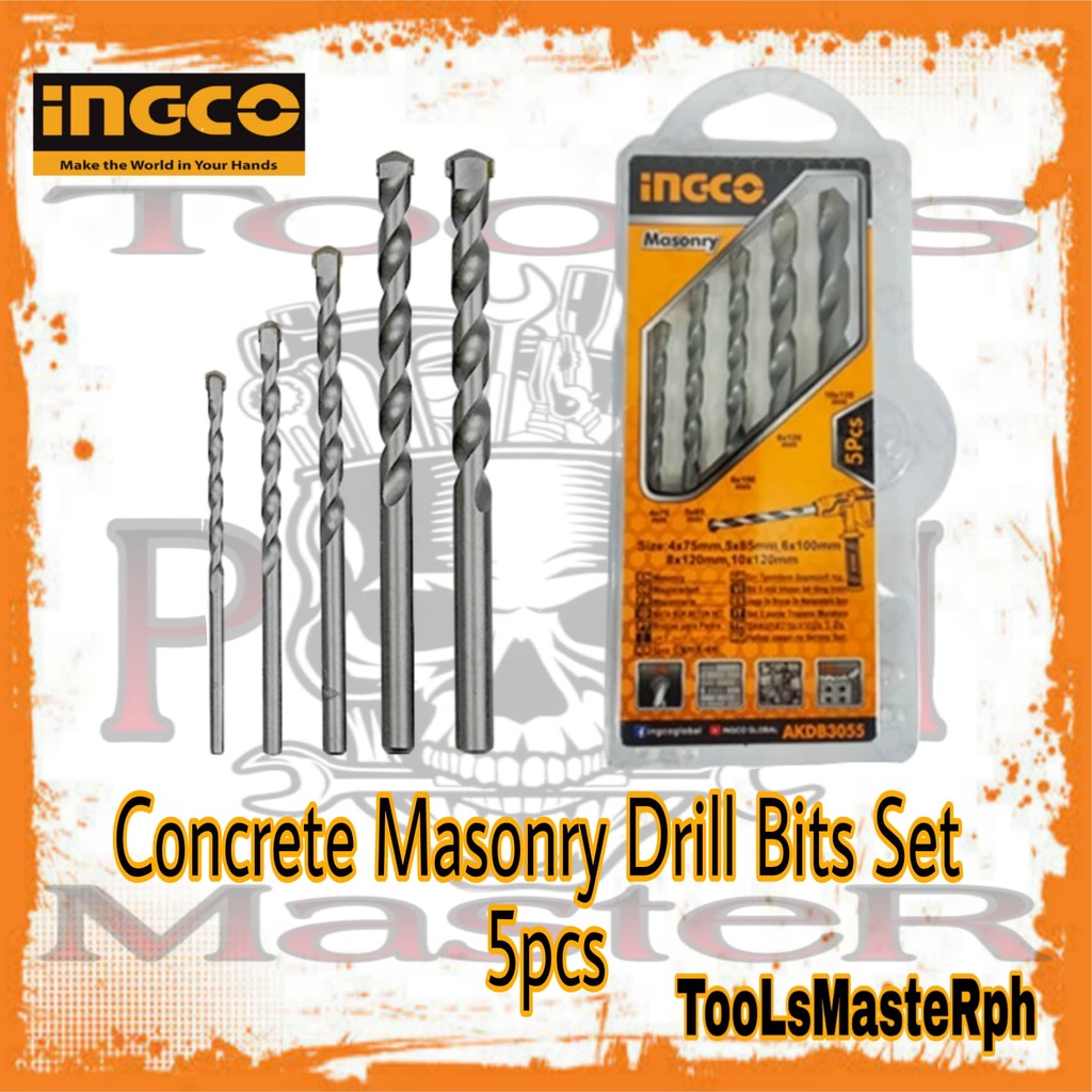 INGCO 5PCS SET Concrete Masonry Drill Bits AKDB3055 Shopee Philippines