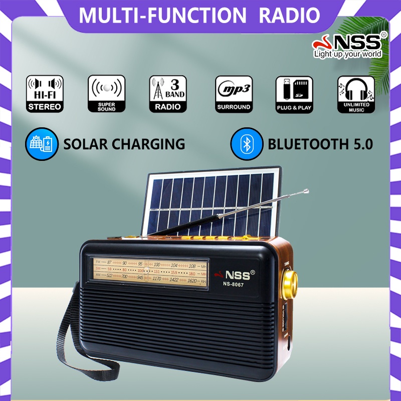 Solar Radio With Bluetooth Aux Usb Tf Card Input Solar Panel Big