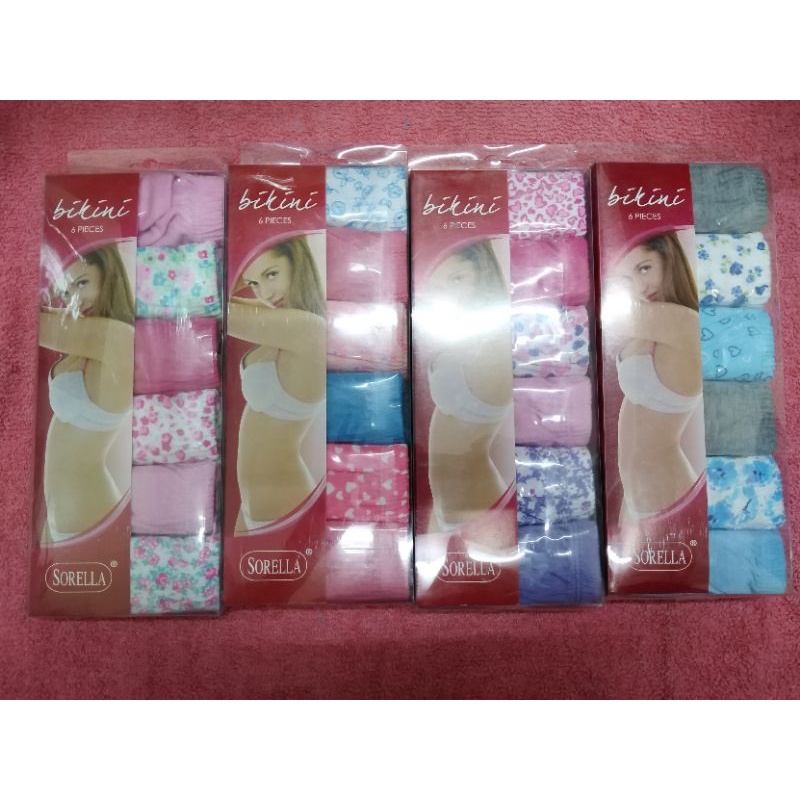 Sorella Panty In Bikini Panty Pack In Assorted Design Shopee