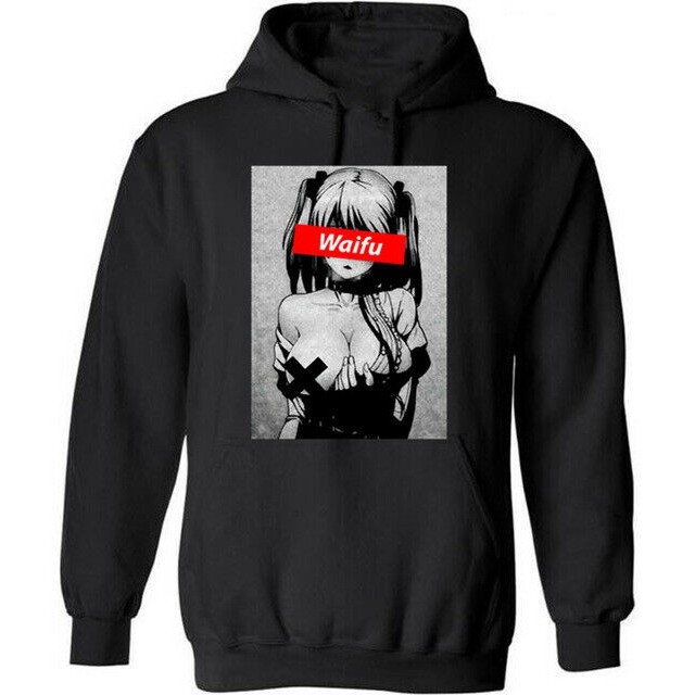 Waifu Material Otaku Lewd Hentai Cute Anime Ahegao Cotton Men S Sweatshirt Dthj Shopee