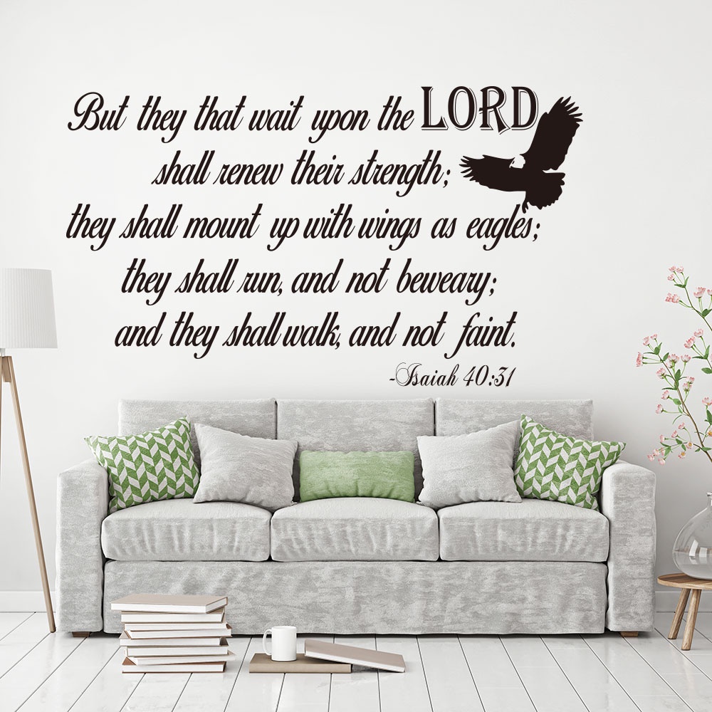 Modern Christian Isaiah Bible Verse Wall Decal Living Room Eagle