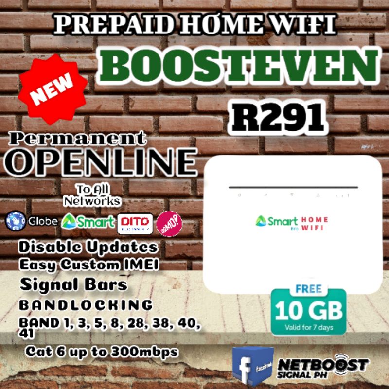 Pldt Home Prepaid Wifi Boosteven OPENLINE Cat 6 Up To 300mbps