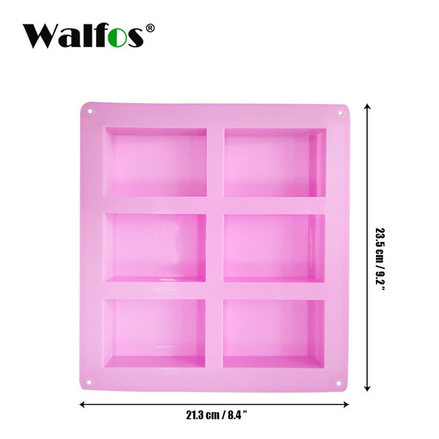 Walfos 6 Cavity Rectangle Silicone Cake Pastry Soap Molds Shopee