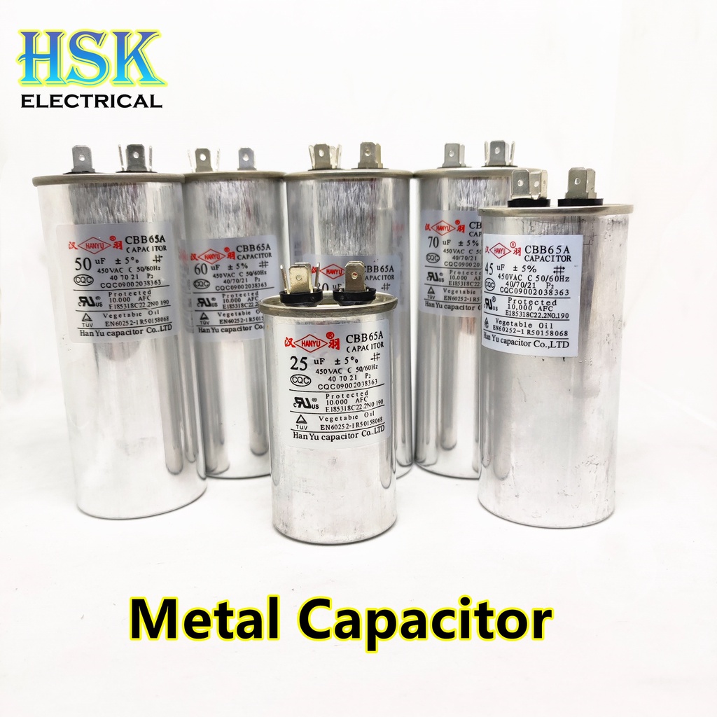 CBB65A Metal Capacitor 450VAC 20uF 25uF 30uF 35uF 40uF 45uF 50uF 60uF