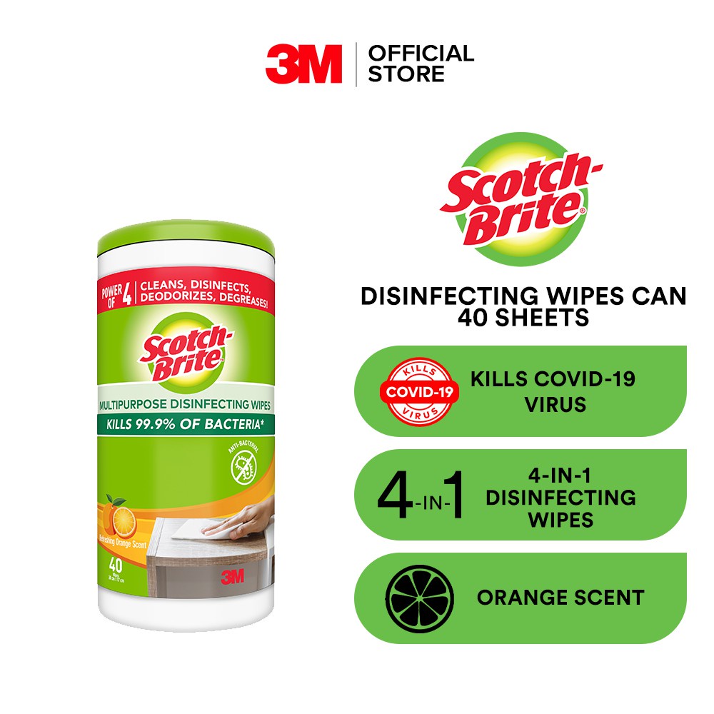 Scotch Brite Broom Scotch Brite Surface Disinfectant Wet Wipes Anti