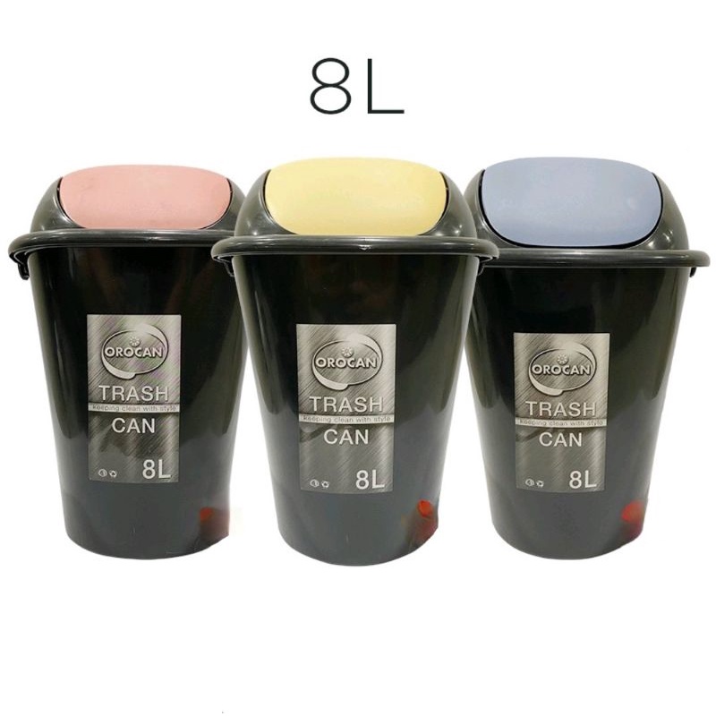 Orocan 8L Liters Trash Can With Swing Cover Trash Bin Shopee