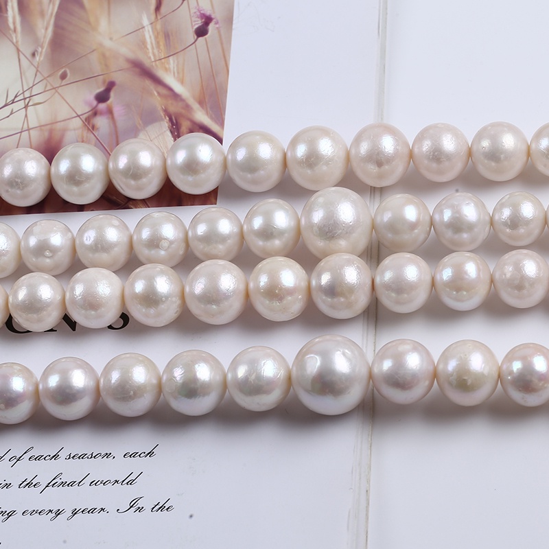 10 14mm White Color Round Shape Pearl Beads Natural Freshwater Edison