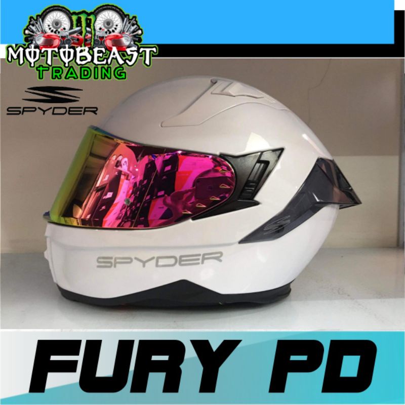 SPYDER Fury PD Fullface Dual Visor Helmet W Free Clear Visor Shopee