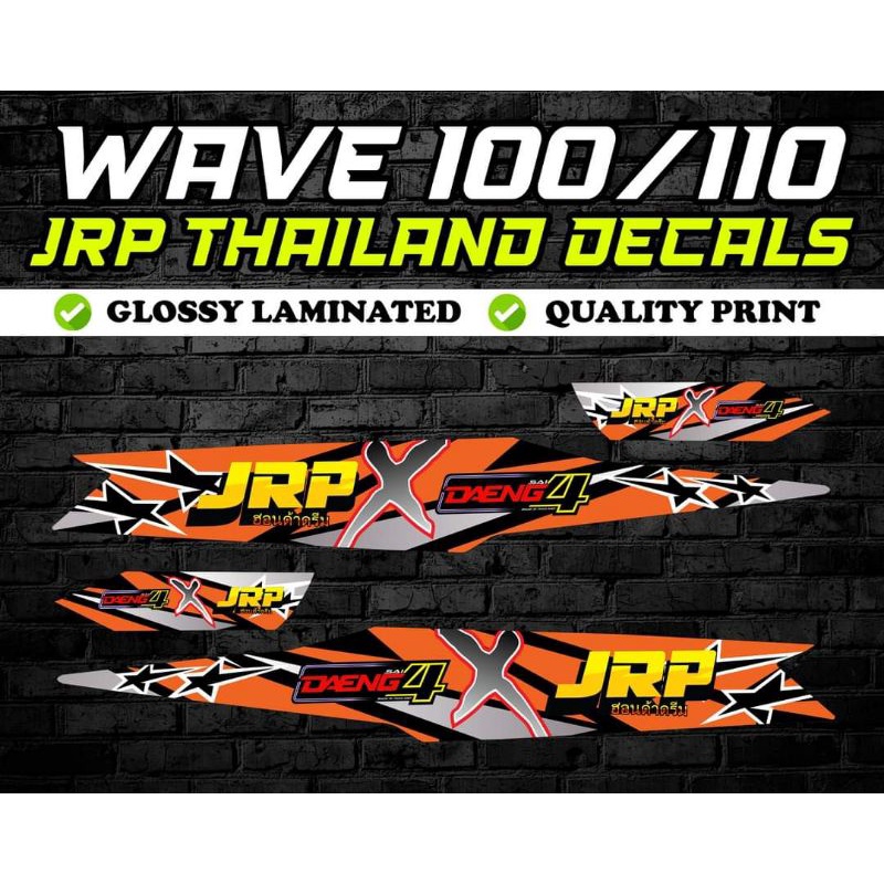 Wave 100 JRP X Daeng Decals Sticker ORANGE Shopee Philippines