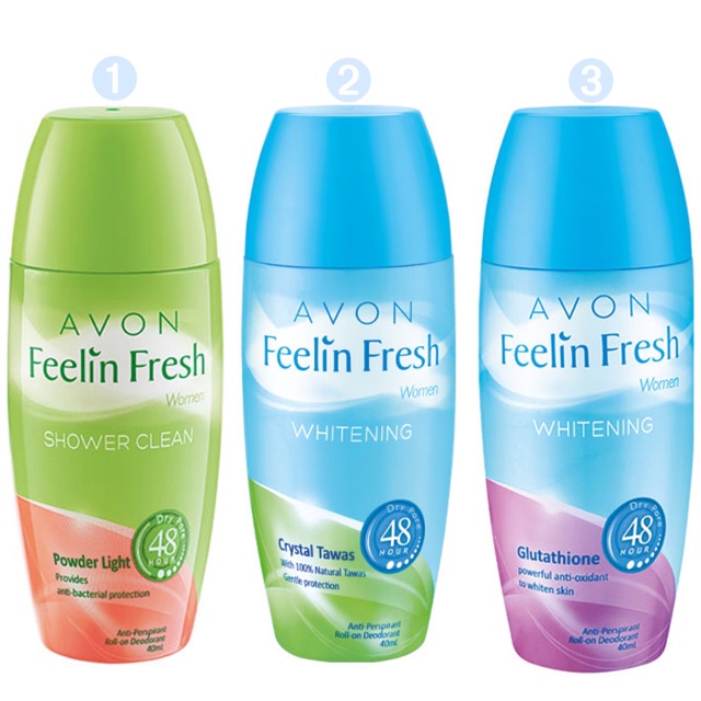 Avon Feelin Fresh Anti Perspirant Roll On Powder Light Crystal Tawas