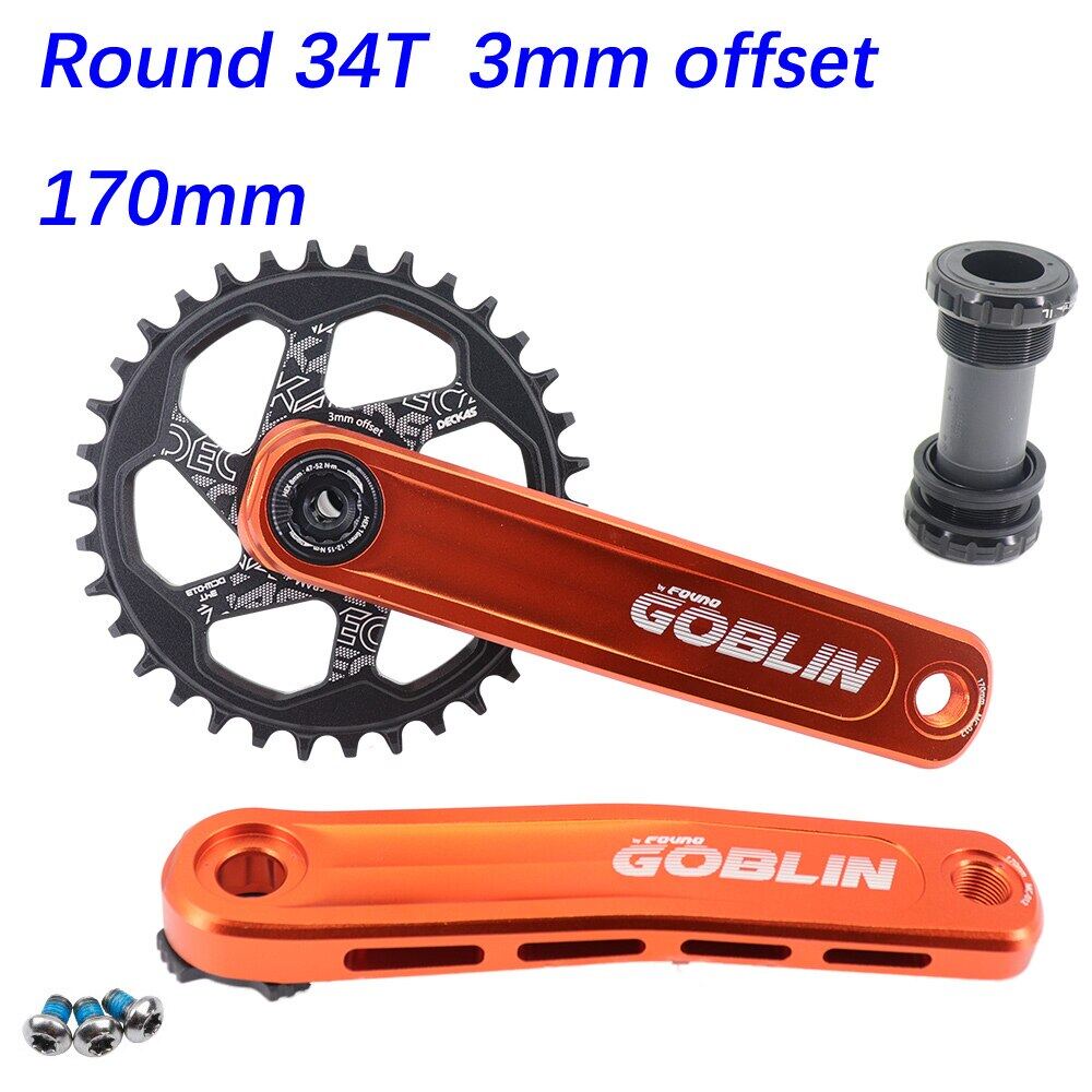 Fovno Gxp Crankset Mtb Bike Mm Offset Chainring Round Oval For Sram