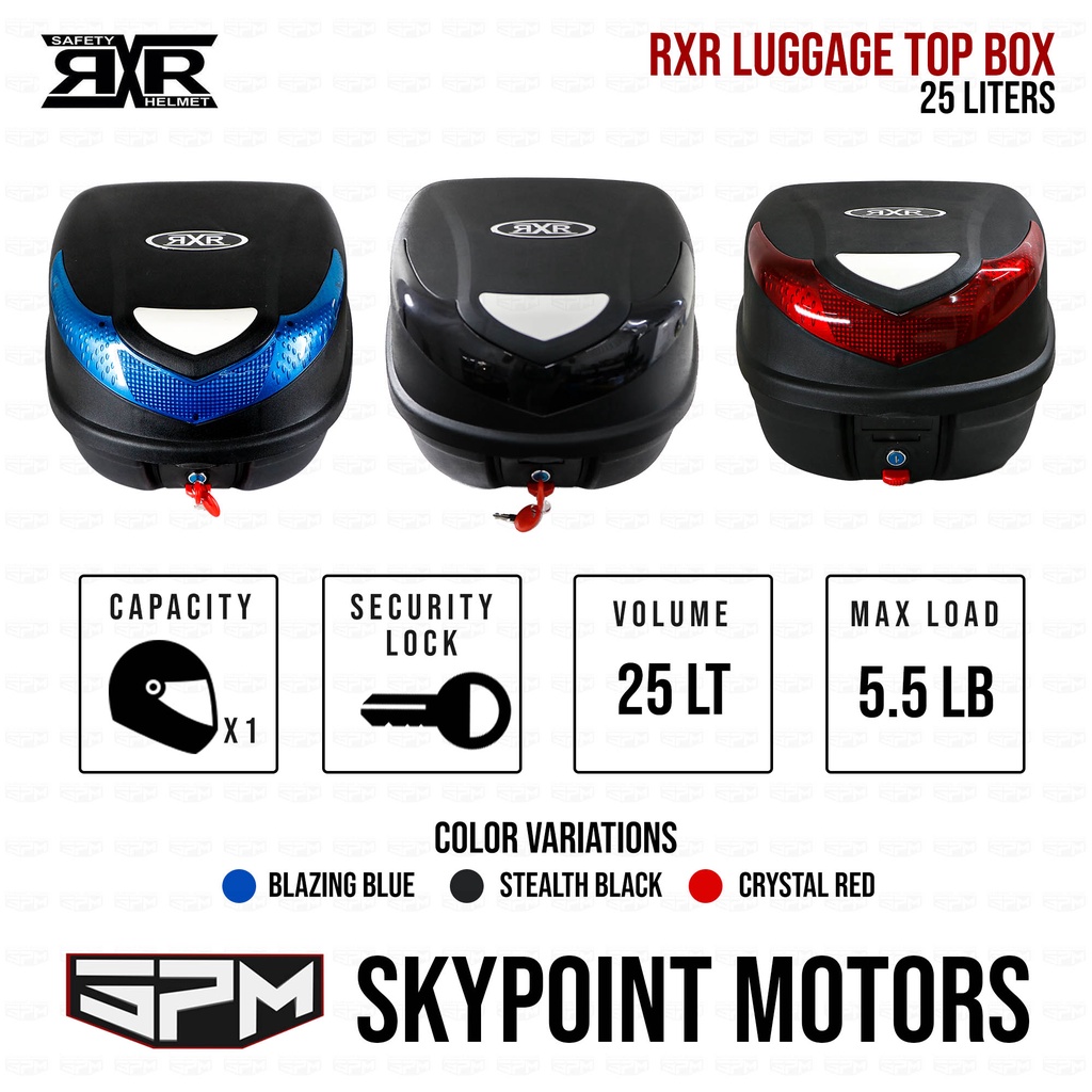 Motorcycle Compartment Box Rxr Luggage Container Top Tail Trunk