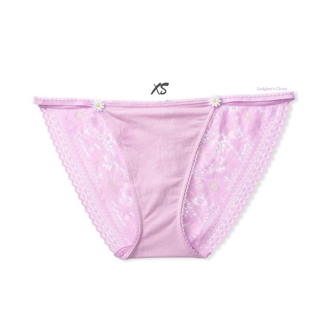 VICTORIAS SECRET Orchid Bouquet String Daisy Lace String Bikini Panty