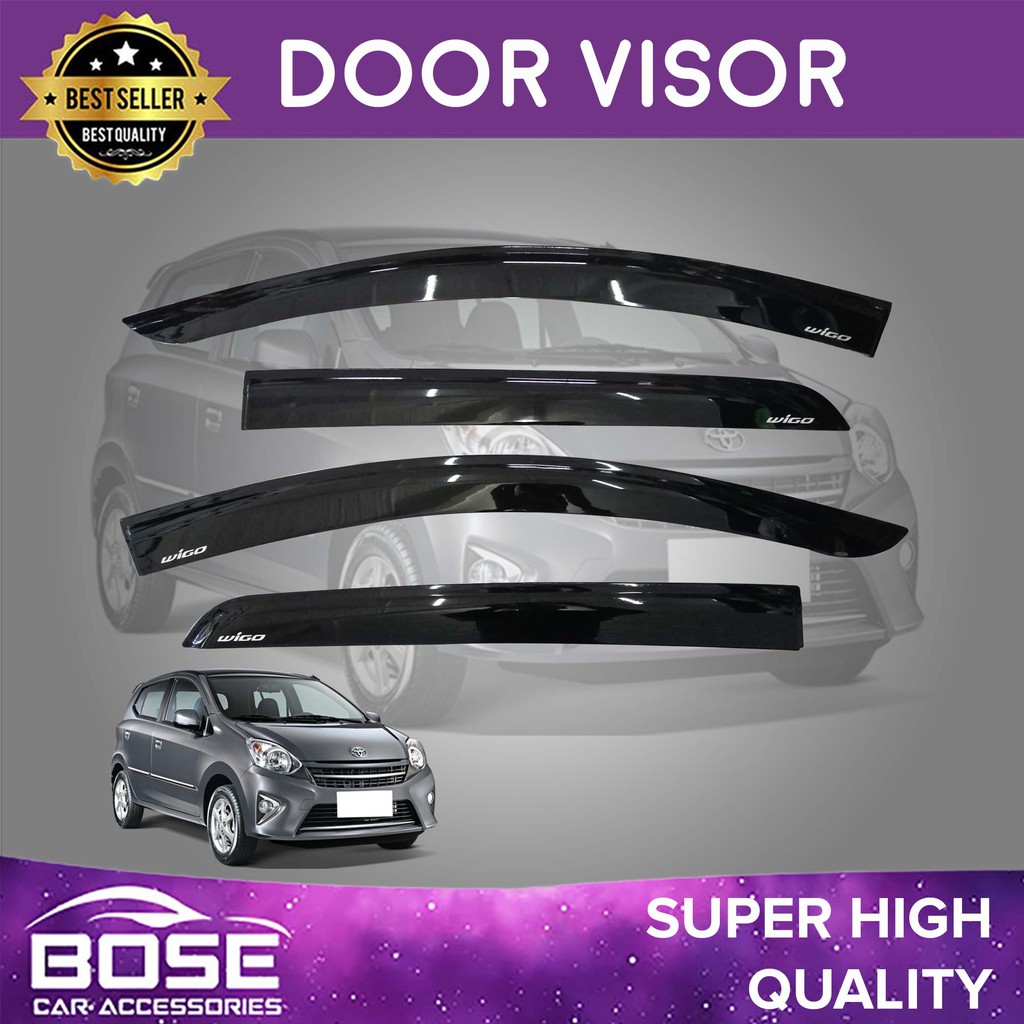 High Quality Injection Type Toyota Wigo 2014 2023 Door Visor Rain