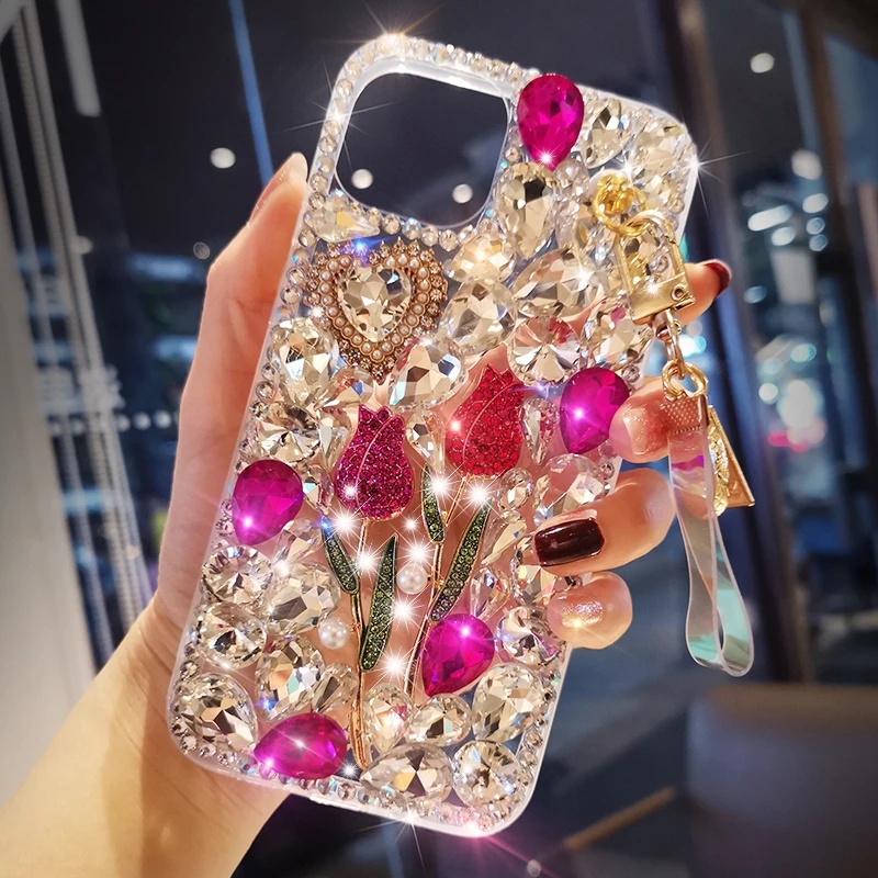 3D Bling Glitter Diamond Case For Iphone 13 12 11 Pro Max XS XR X Shiny