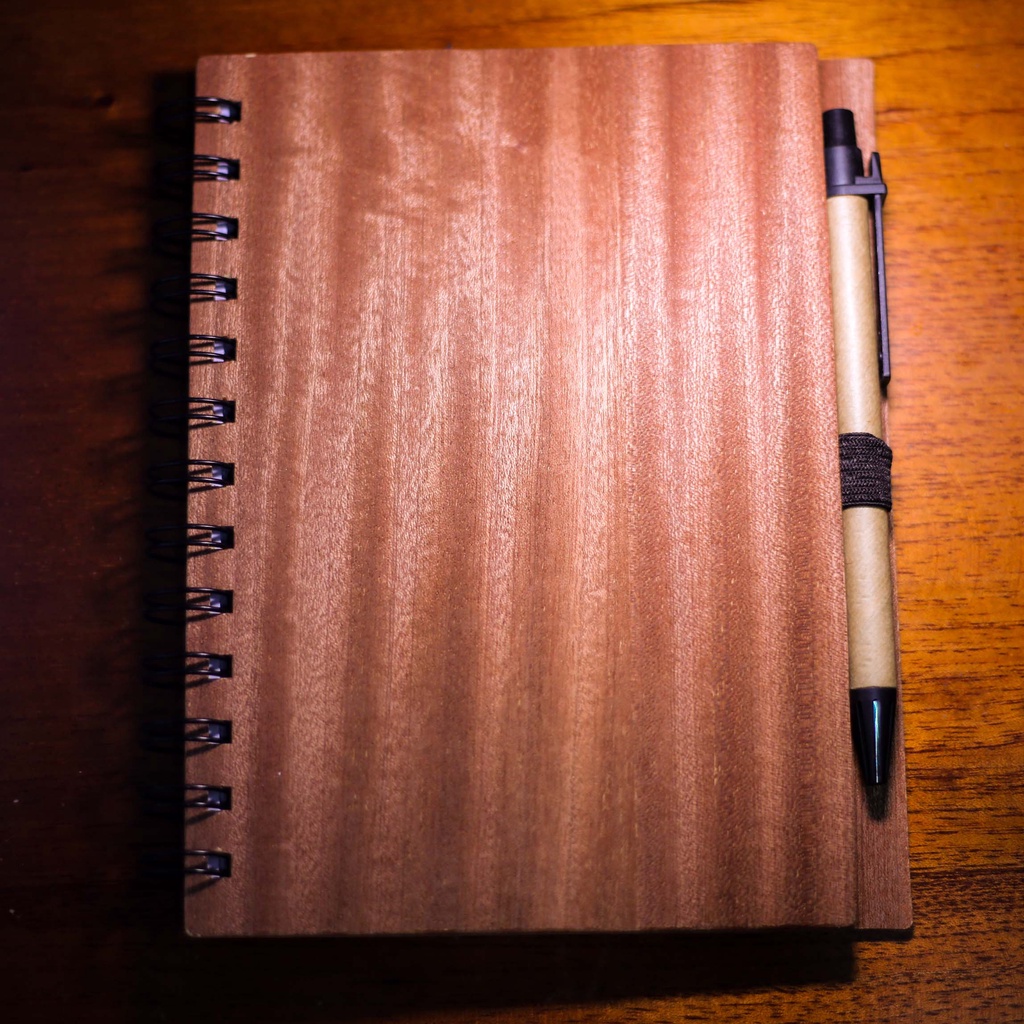 Zigzag Personalized Wooden Notebook With Free Eco Kraft Pen Laser