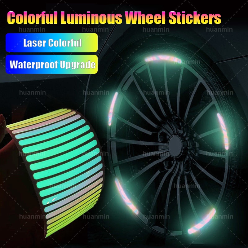 20Pcs Car Wheel Hub Sticker Highly Reflective Wheel Decals Car Tire Rim