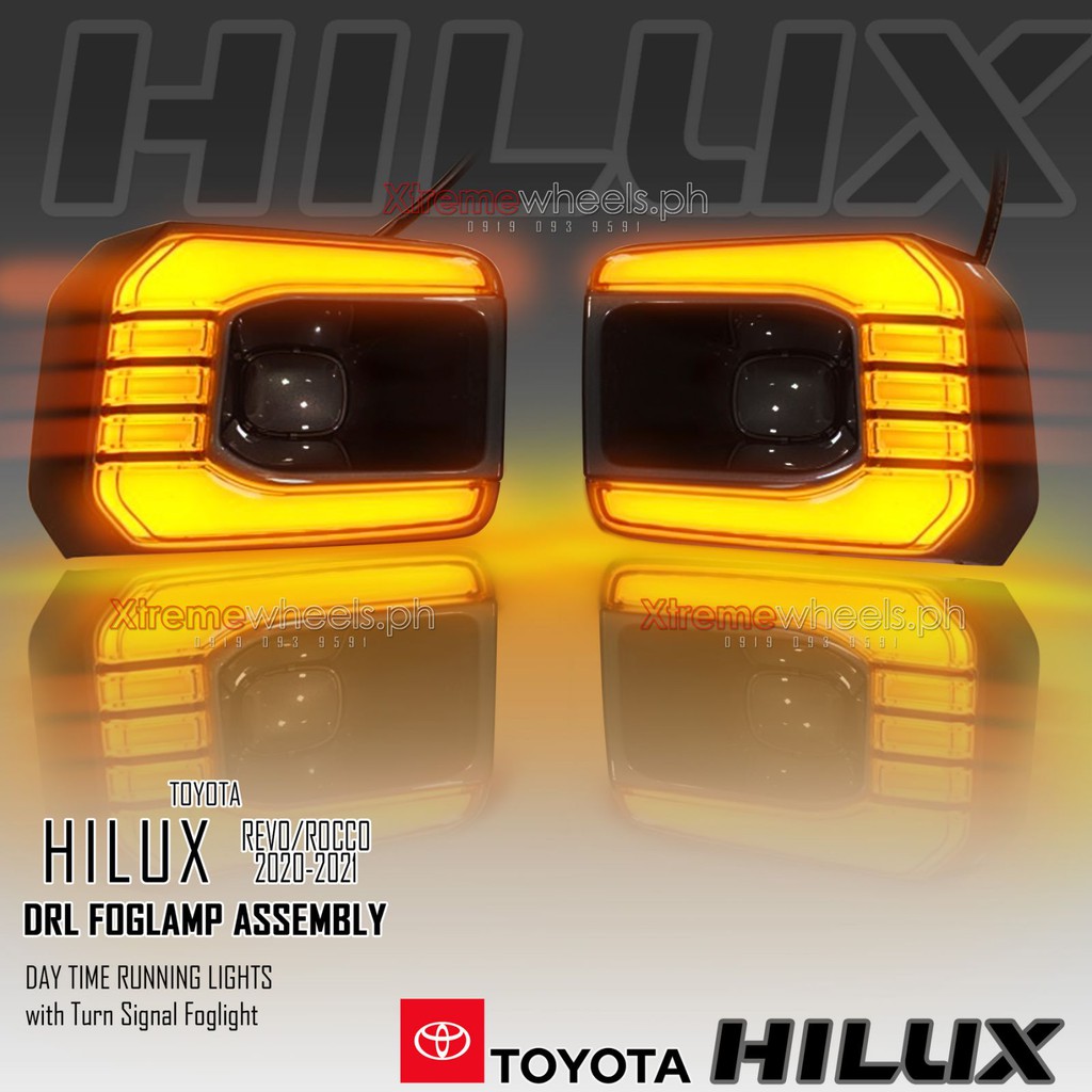 Toyota Hilux Conquest 2021 2025 LED Foglamp Cover DRL Daytime Running